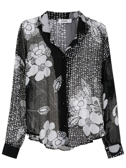 Floral-Print Silk Shirt
