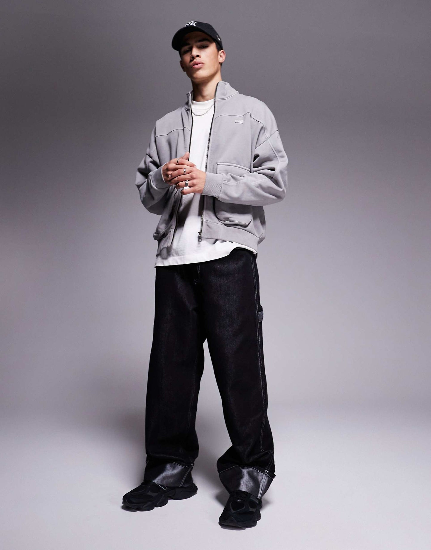 Nombos Loose Fit Zip Through Sweatshirt