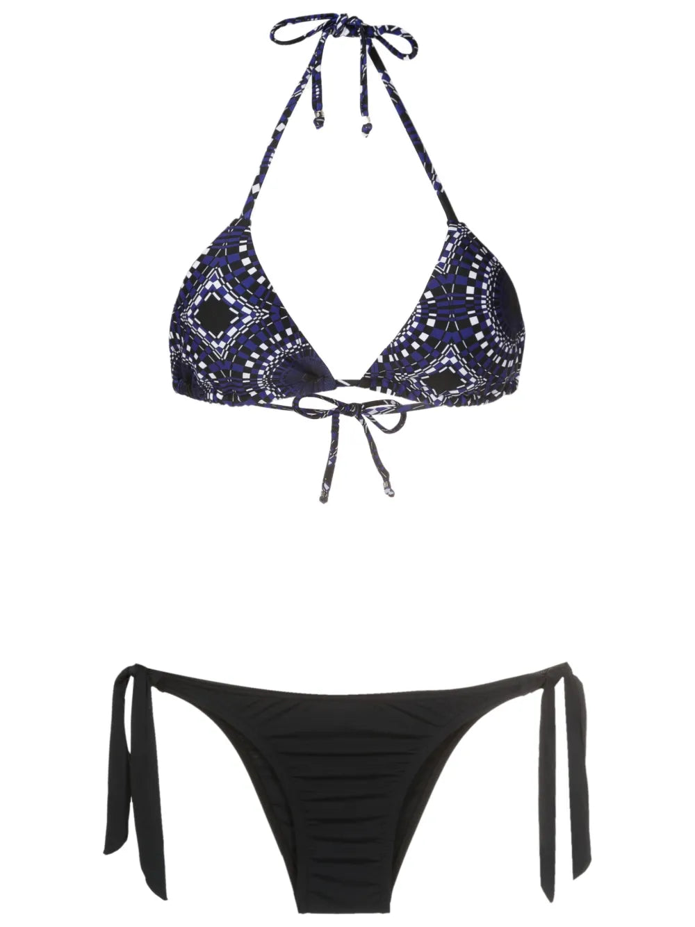 Abstract-Pattern Triangle Bikini