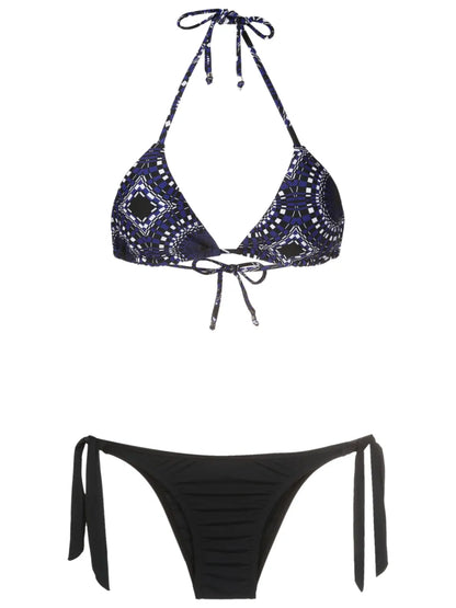 Abstract-Pattern Triangle Bikini