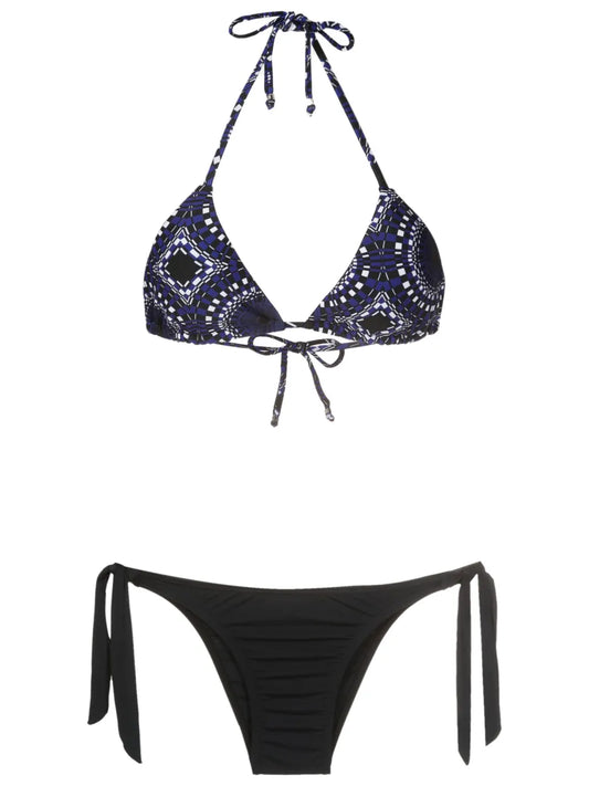 Abstract-Pattern Triangle Bikini