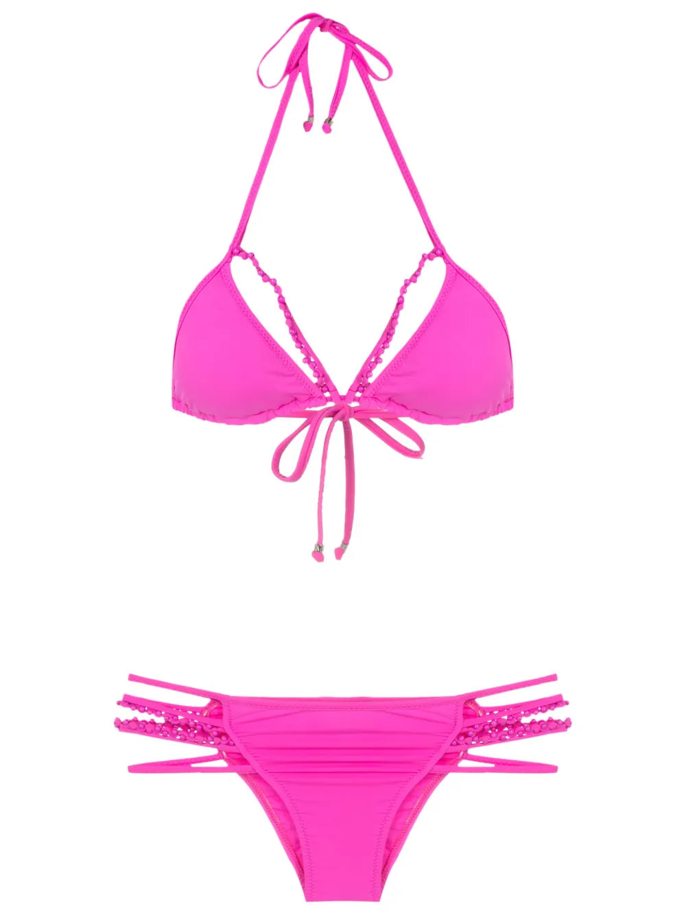 Beaded-Strap Triangle Bikini