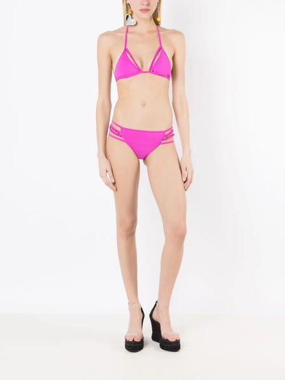 Beaded-Strap Triangle Bikini