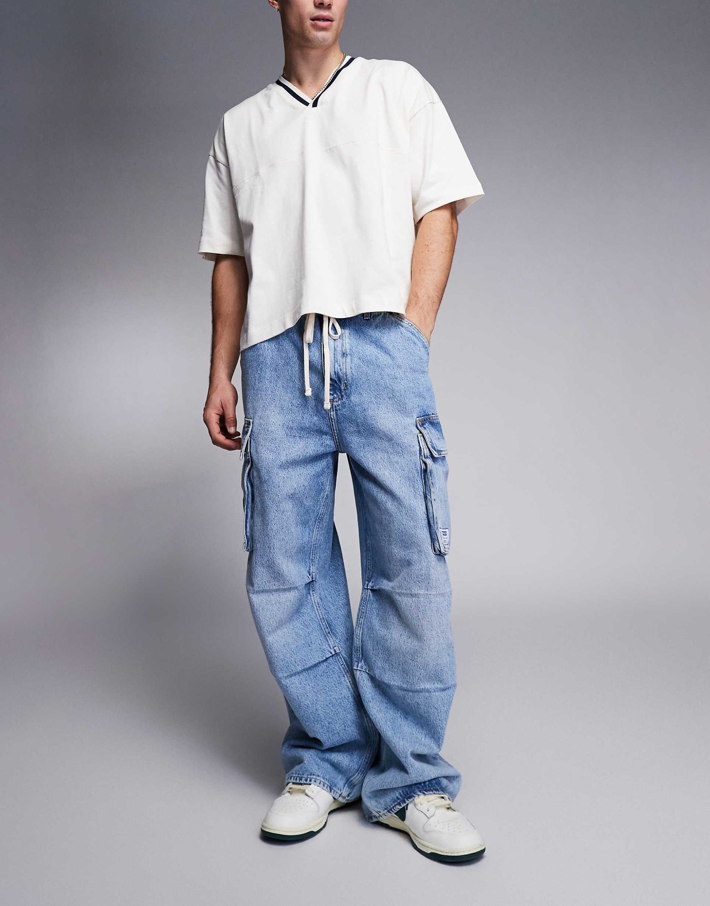 Enora Loose Fit Carpenter Jean With Drawstring Waist