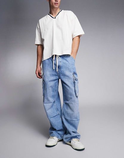 Enora Loose Fit Carpenter Jean With Drawstring Waist