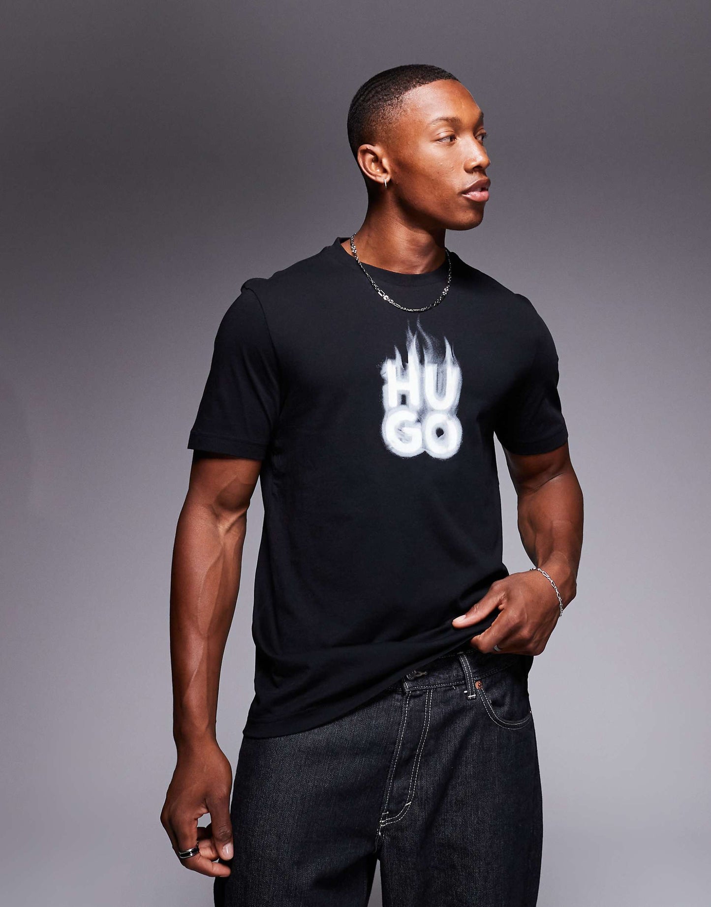 Delayer Chest Print T-Shirt With Smoked Stacked Logo