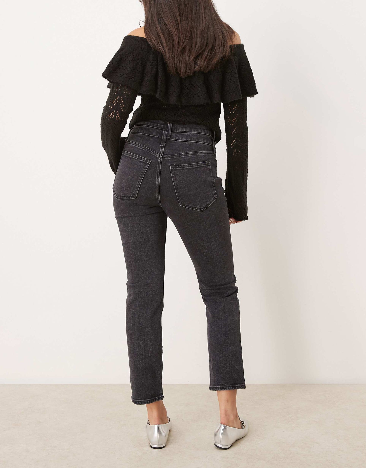 Double Waistband Straight Fit Jeans