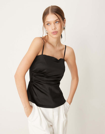 Sculpt Satin Strapless Top