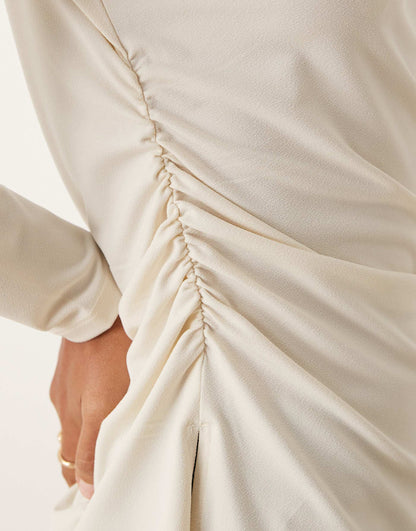 Long Sleeve Top With Slash Neck