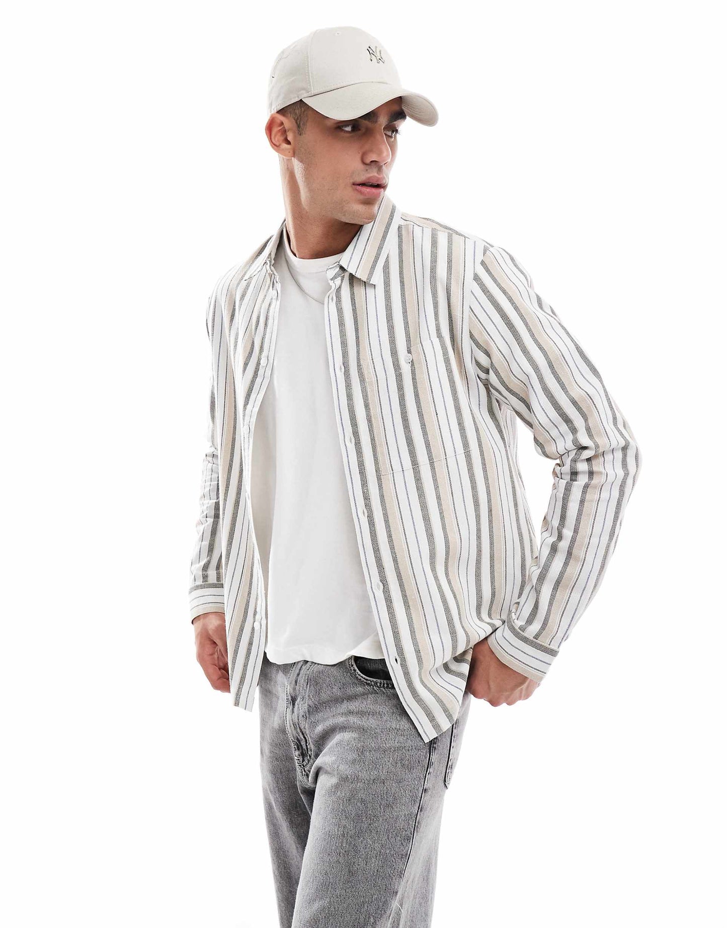 Striped Patch Pocket Shirt