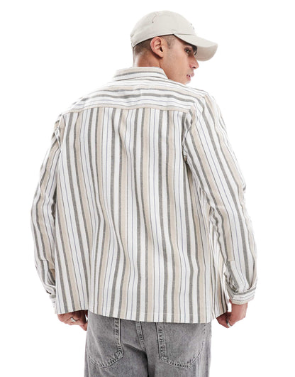 Striped Patch Pocket Shirt