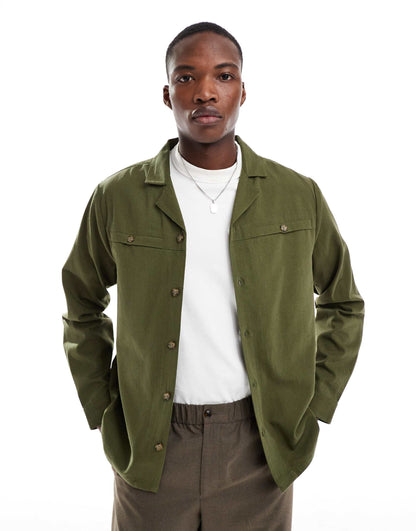 Revere Collar Utility Shirt