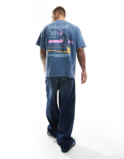 Oversized T-Shirt With Basketball Back Print