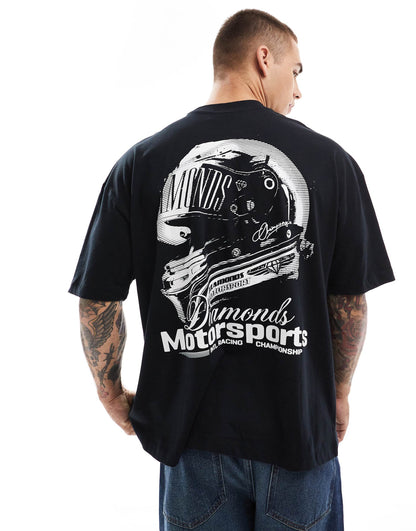 Oversized T-Shirt With Motorsport Print