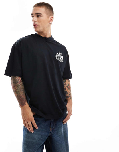 Oversized T-Shirt With Motorsport Print