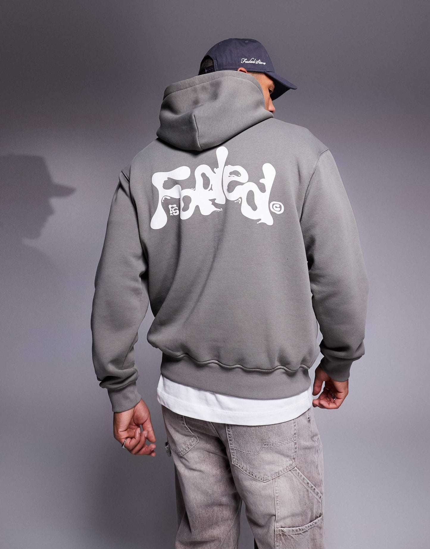 Contrast Liquid Logo Back Print Hoodie