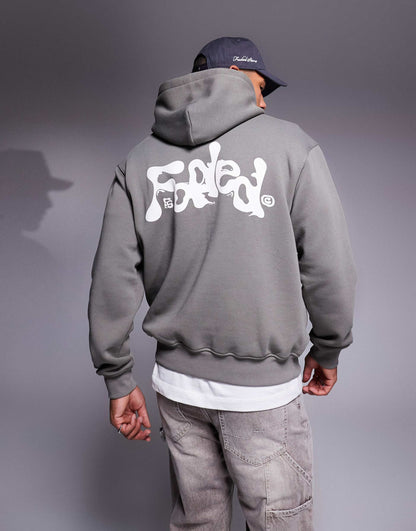 Contrast Liquid Logo Back Print Hoodie