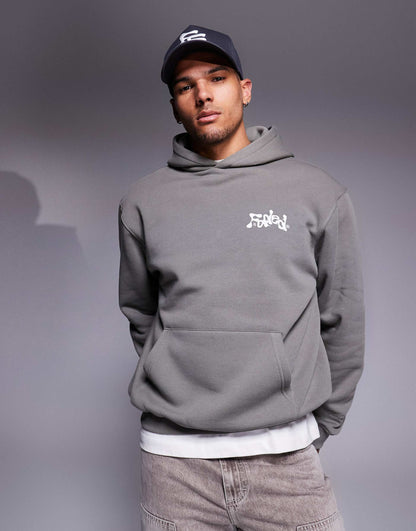 Contrast Liquid Logo Back Print Hoodie