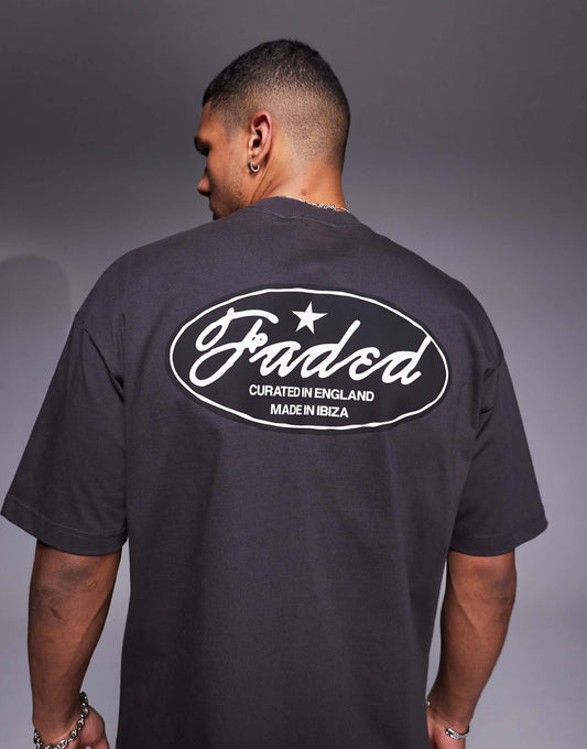 Contrast Script Logo Back Print T-Shirt