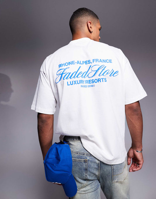 Contrast Script Logo Back Print T-Shirt