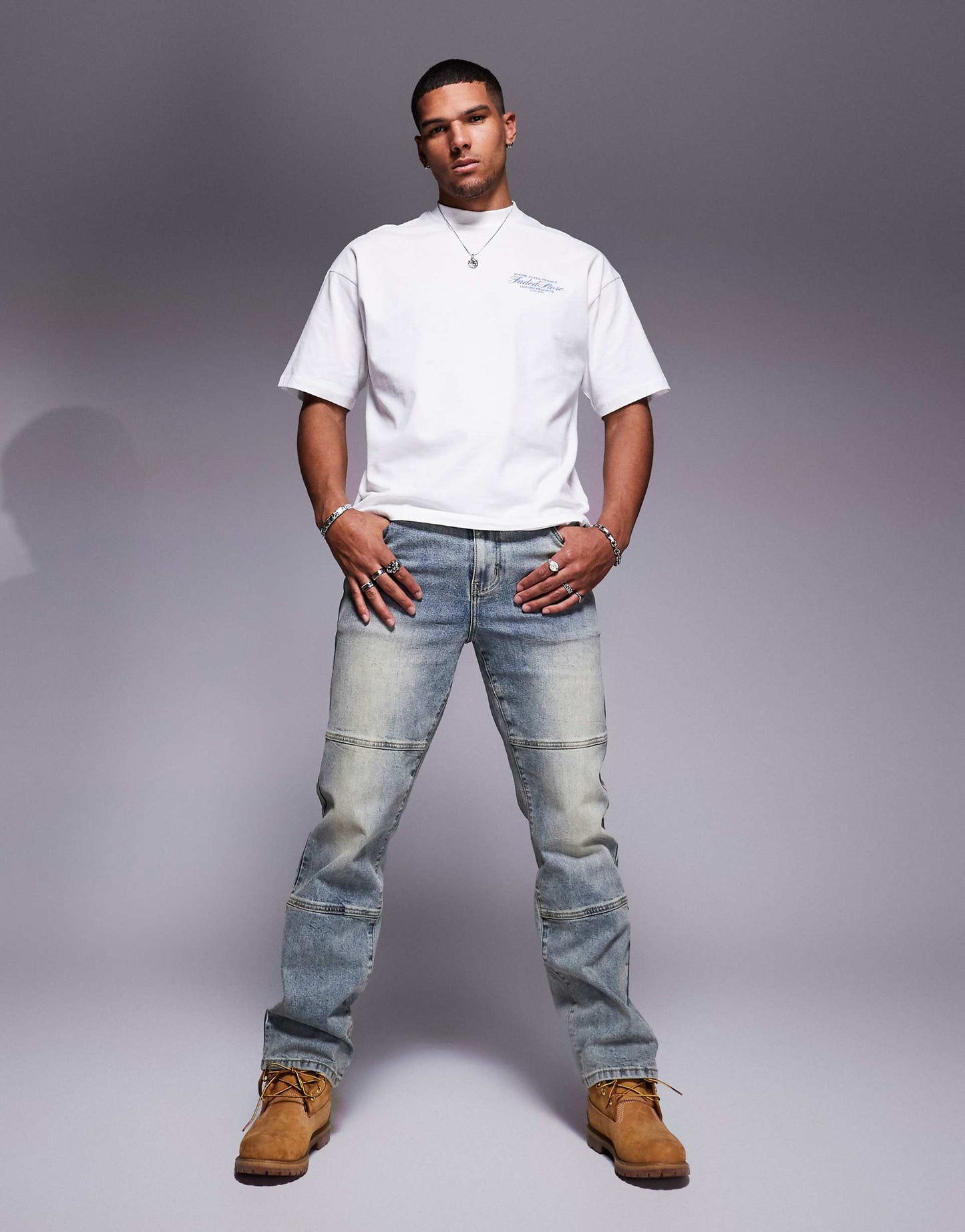 Contrast Script Logo Back Print T-Shirt