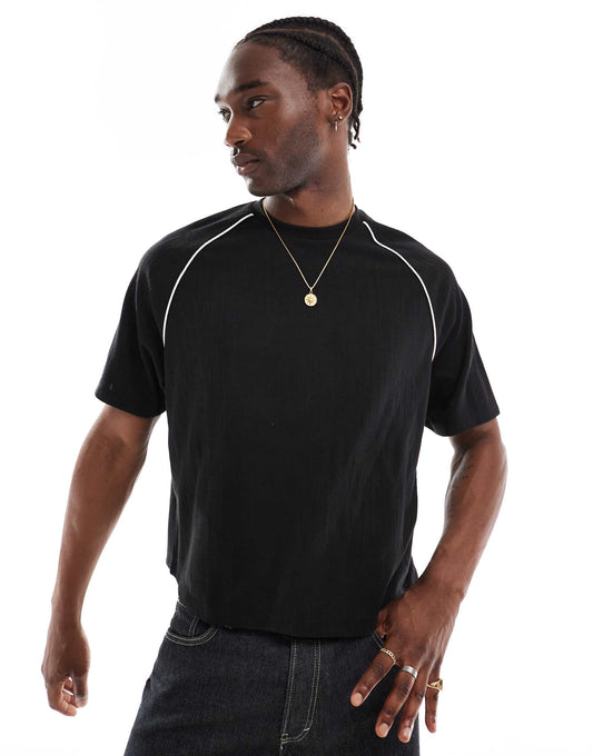 Oversized Boxy T-Shirt With Sport Piping