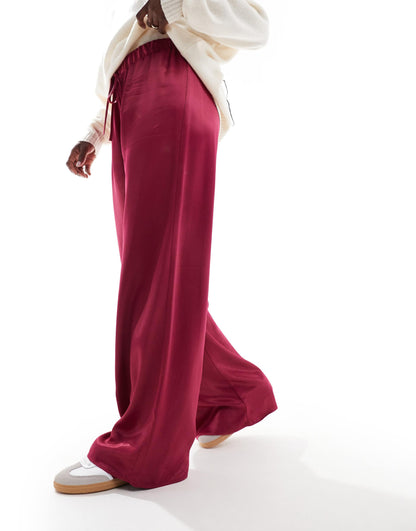 Satin Wide Leg Trouser