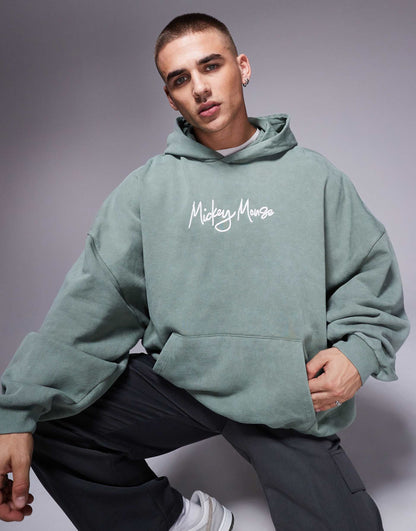 Disney Unisex Extreme Oversized Hoodie With Mickey Prints