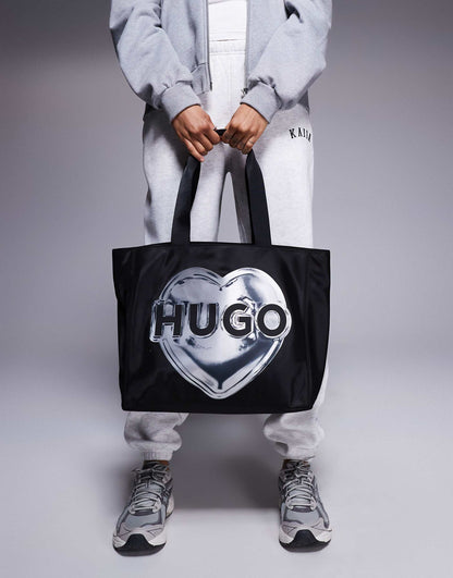Becky Large Tote Bag With Heart Print