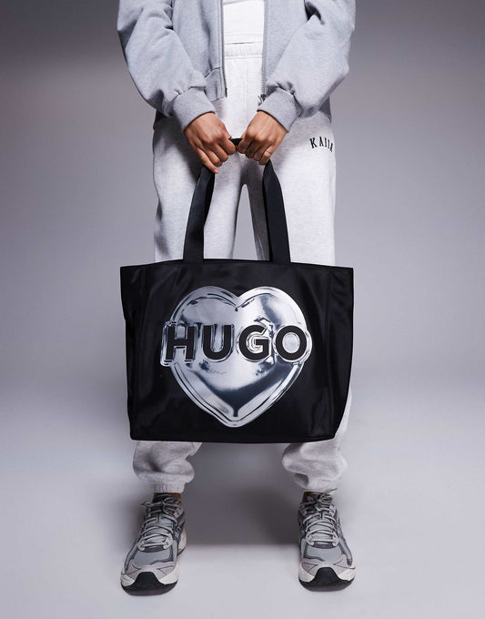Becky Large Tote Bag With Heart Print