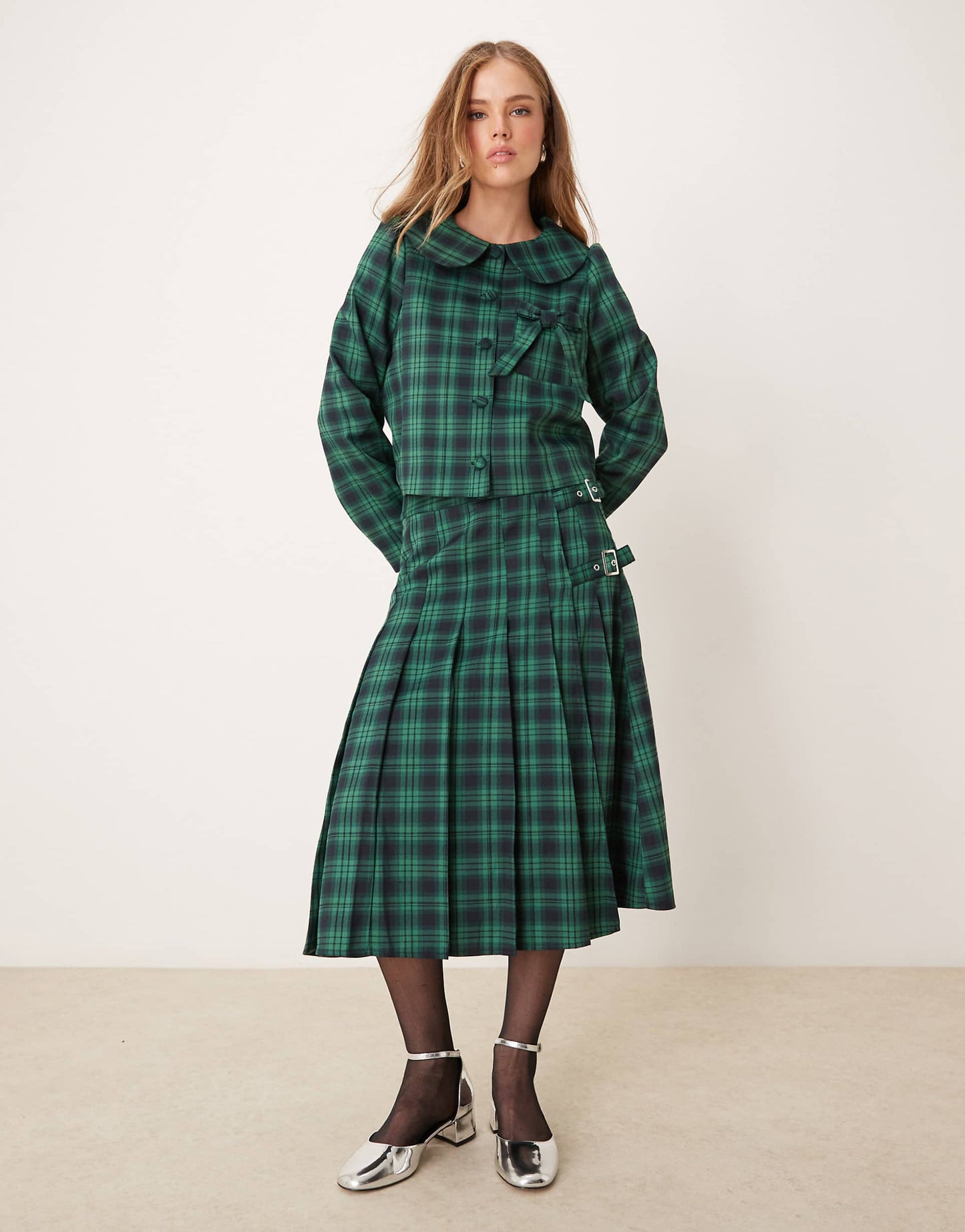 Tartan Midi Kilt Skirt Co-Ord