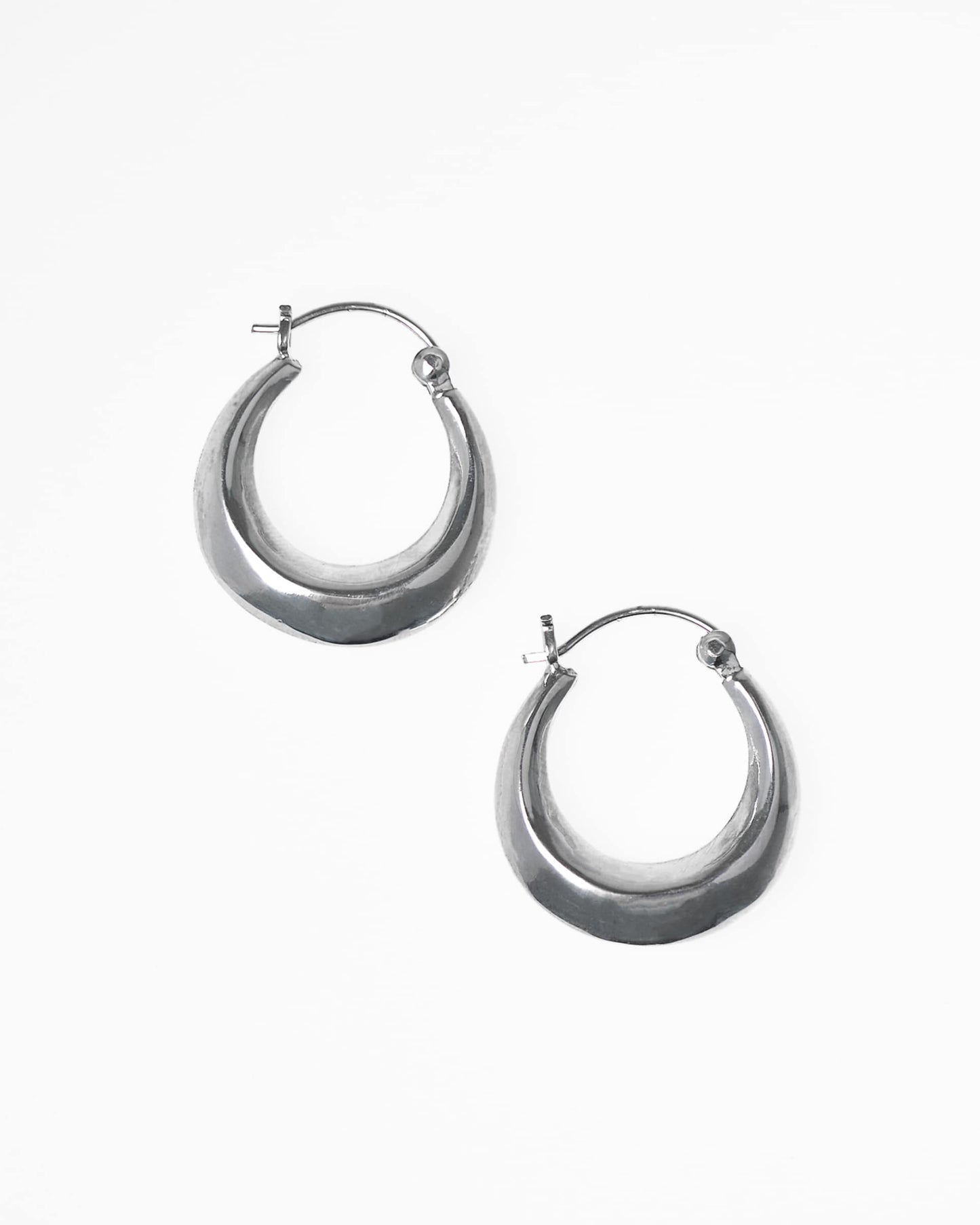 Sterling Silver Flat Edge Hoop