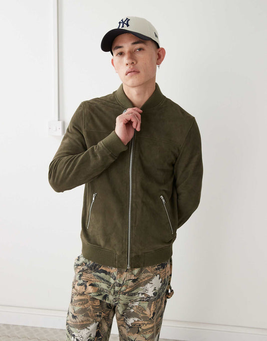 Goat Suede Bomber Jacket
