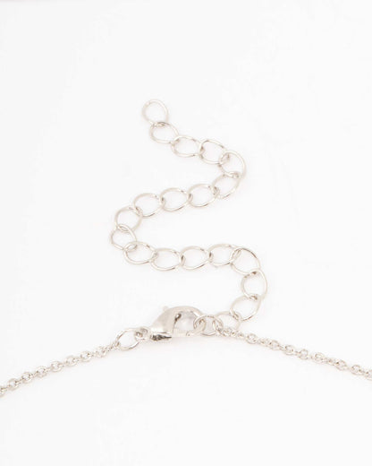 Diamond Simulant Pear Drop Earrings Necklace Set