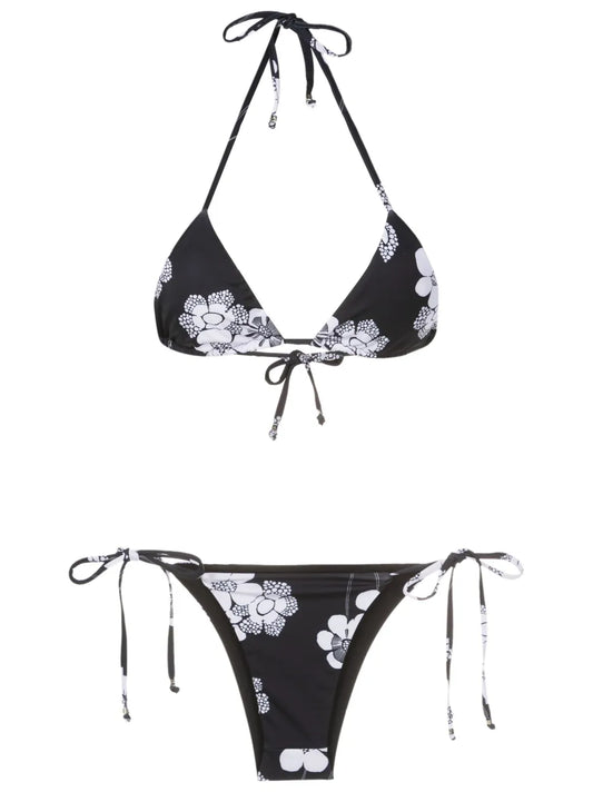 Floral-Print Triangle Bikini