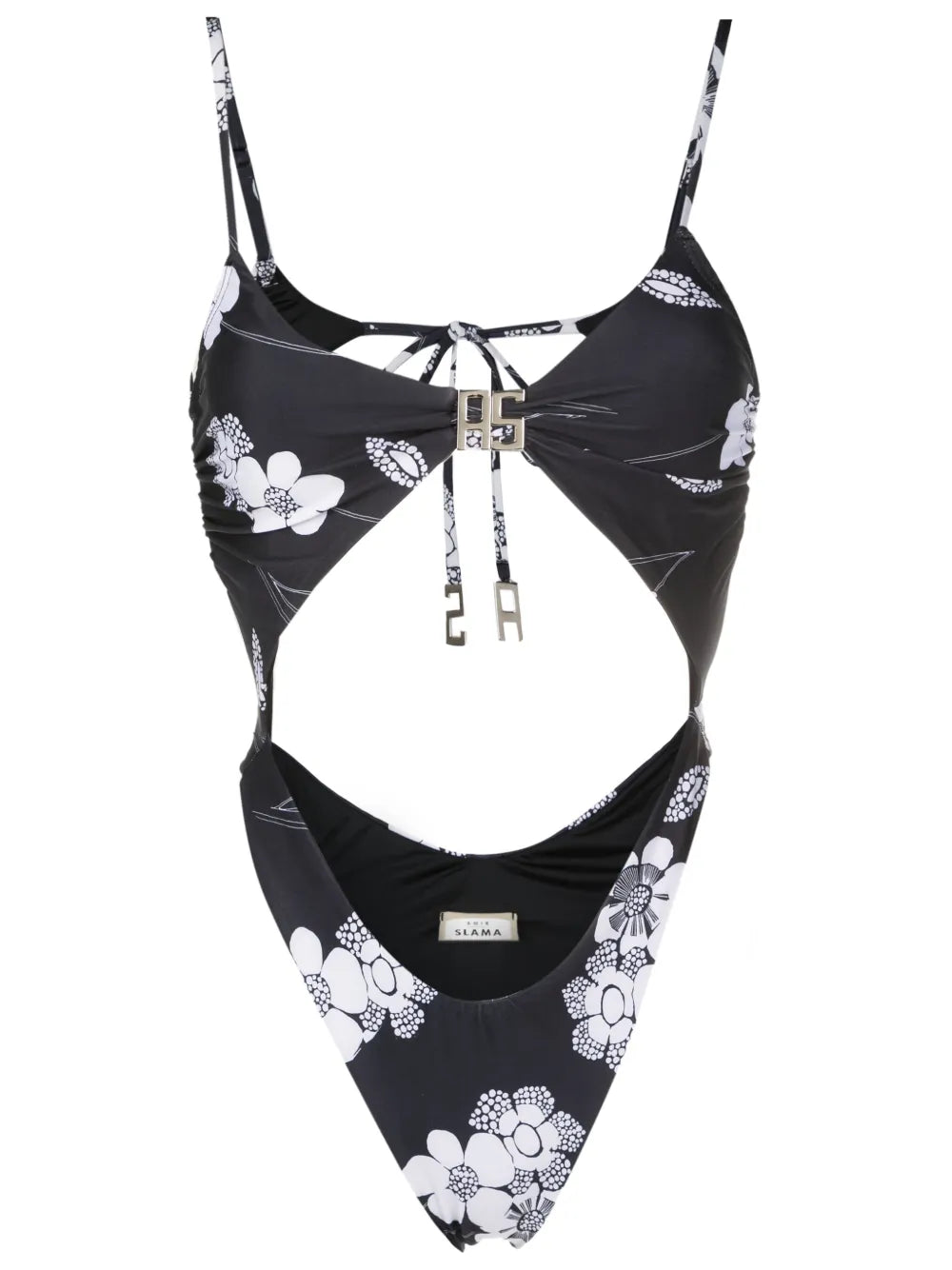 Floral-Print Cut-Out Detailing Swimsuit