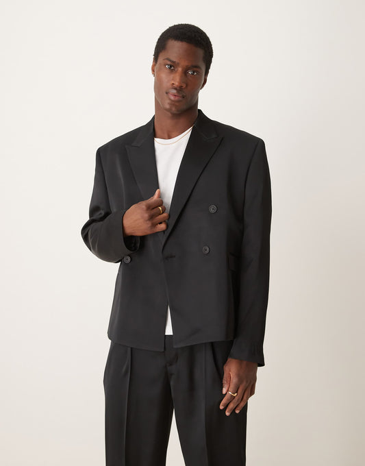 Boxy Cropped Suit Jacket