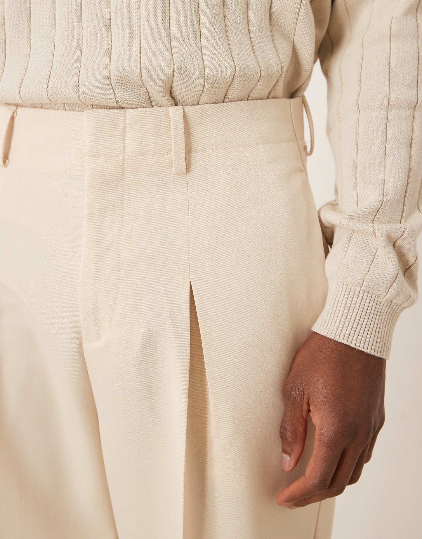 Smart Wide Leg Twill Trousers