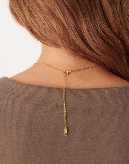 Stainless Steel 18Ct Gold Plated Statement Molten Pendant Necklace