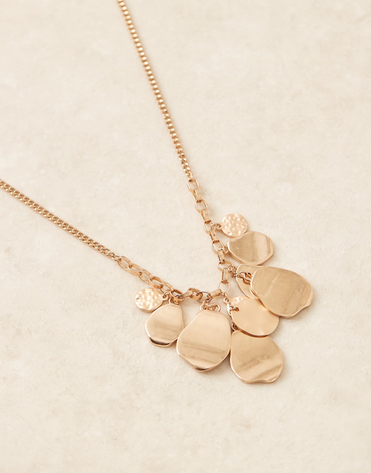 Layered Disc Statement Necklace