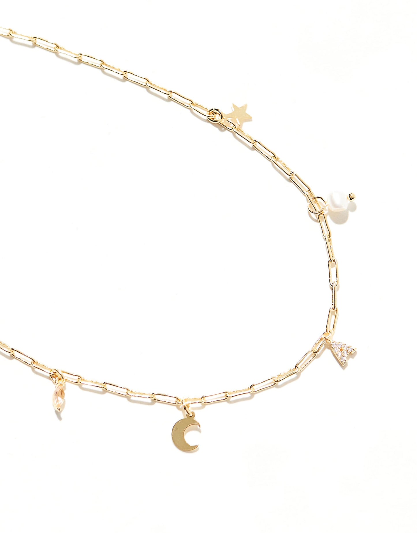 Z Gold Plated Celestial A Inital Charm Necklace