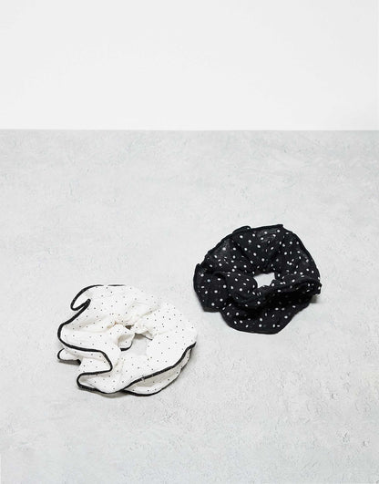 Polka Dot Organza Hair Scrunchie 2 Pack
