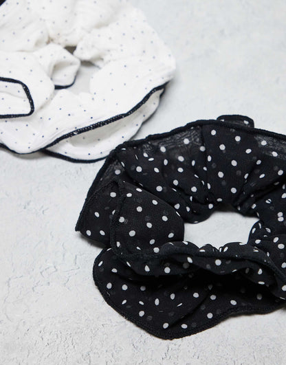 Polka Dot Organza Hair Scrunchie 2 Pack