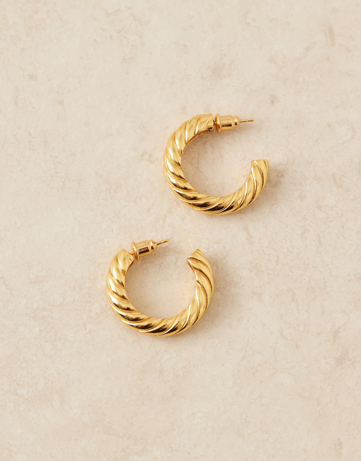 Z Gold Plated Twist Chunky Vintage Hoops