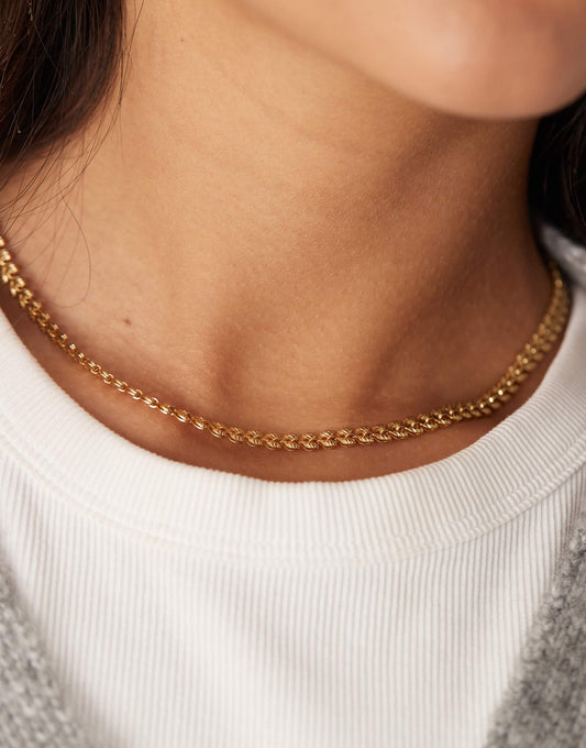 Z Gold Plated Leaf Chain Necklace