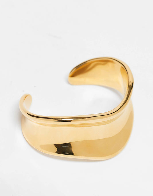 Z Stainless Steel Gold Plated Molten Cuff