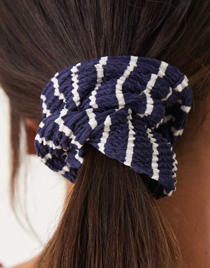 Stripped Ribbed Hair Scrunchie