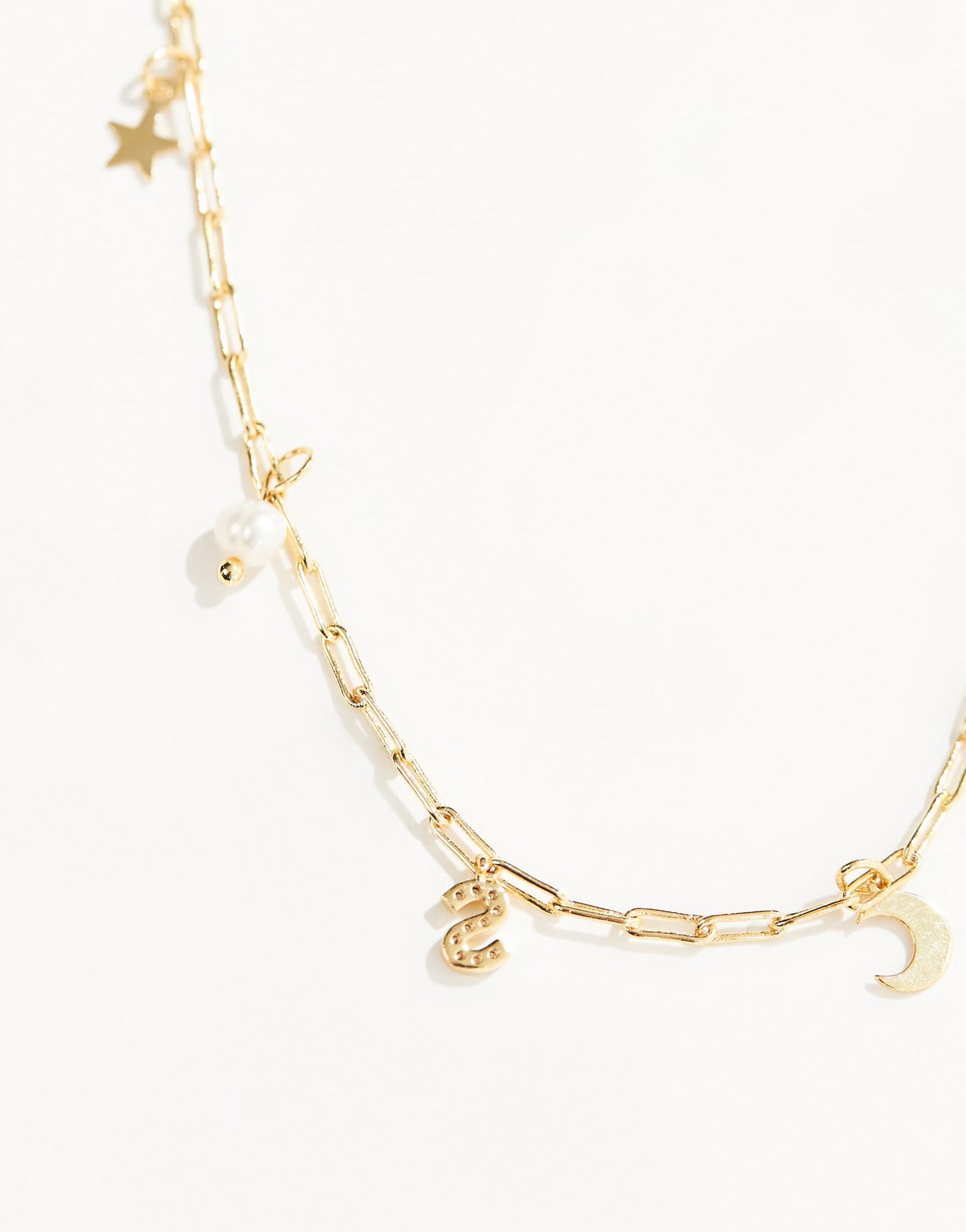 Z Gold Plated Celestial S Inital Charm Necklace