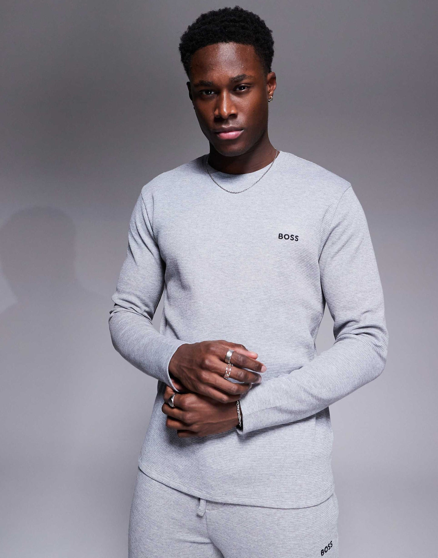 Waffle Logo Long Sleeve T-Shirt Regular Fit