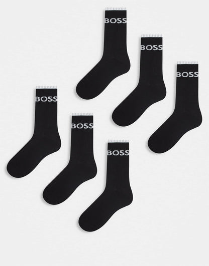 6 Pack Stripe Logo Trainer Socks